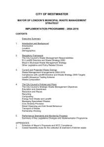 WESTMINSTER MUNICIPAL WASTE MANAGEMENT STRATEGY