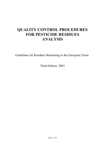quality control procedures for pesticide residues analysis