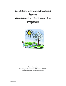 Guidelines and Considerations for the Assessment of Instream Flow