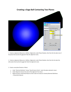 Creating a Gage Ball Contacting Two Planes