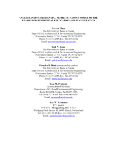 UNDERSTANDING RESIDENTIAL MOBILITY: A JOINT MODEL OF