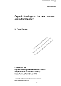 organic farming and the new CAP