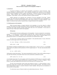 CHM 5423 – Atmospheric Chemistry