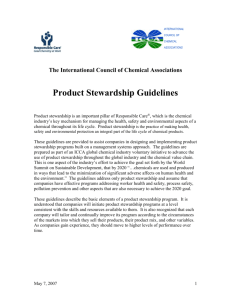 Product Stewardship Guidelines - International Council of Chemical