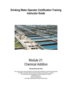 FINAL DW-21 Chemical Addition Instructor Guide June 2013