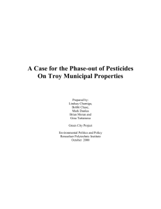 Troy Pesticide Report - Green Education and Legal Fund