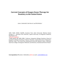 Current Concepts of Oxygen/Ozone therapy for Dentistry in the