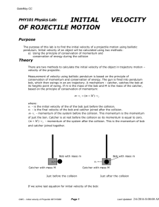 nitial velocity of projectile motion