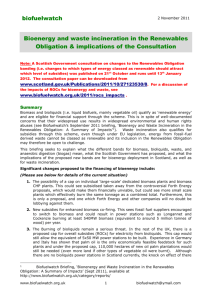 Introduction to bioenergy and waste incineration in