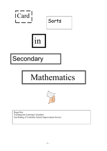 Card sorts in secondary mathematics lessons