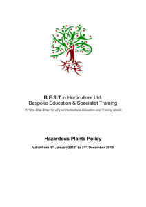 Hazardous plants - BEST in Horticulture