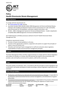 Waste Management Policy - ACT Health