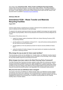 Amendment VC69 – Waste Transfer and Materials Recycling Facilities