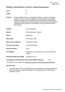 11417 Establish characteristics of soils for engineering