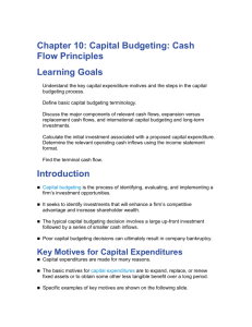 Chapter 10: Capital Budgeting: Cash Flow Principles