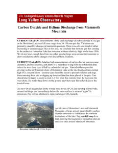 Fact sheet on carbon dioxide and helium discharge from Mammoth