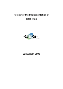 Review of the Implementation of Care Plus