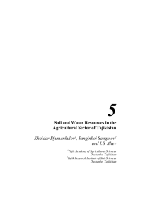 Soil and water resources in the agricultural sector of Tadjikistan