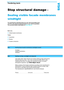Sealing visible facade membranes windtight