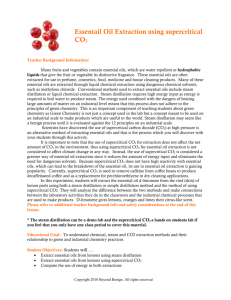Essential Oil Extraction Using Liquid CO2