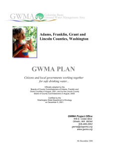TABLE OF CONTENTS - GWMA - Columbia Basin Ground Water
