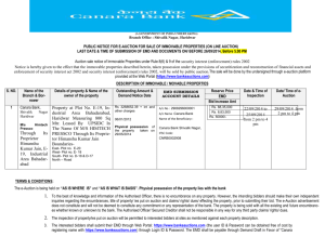 public notice for e-auction for sale of movable & immovable properties