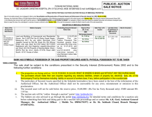 public notice for e-auction for sale of movable & immovable properties