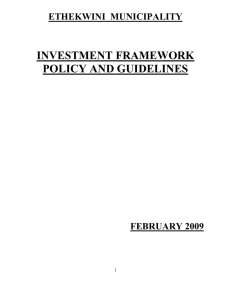 Investment Framework Policy Guidelines