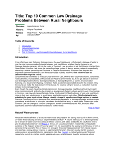 Top 10 Common Law Drainage Problems Between Rural Neighbours