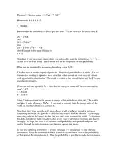 Physics 535 lecture notes: - 12 Oct 11th, 2007 Homework: 6.6, 6.8