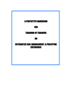 A prototye handbook for trainers of trainers on Integrated Soil