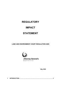 Regulatory Impact Statement [Word doc, 217kb]