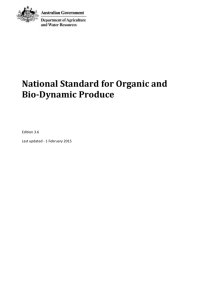 National Standard for Organic and Bio-Dynamic Produce