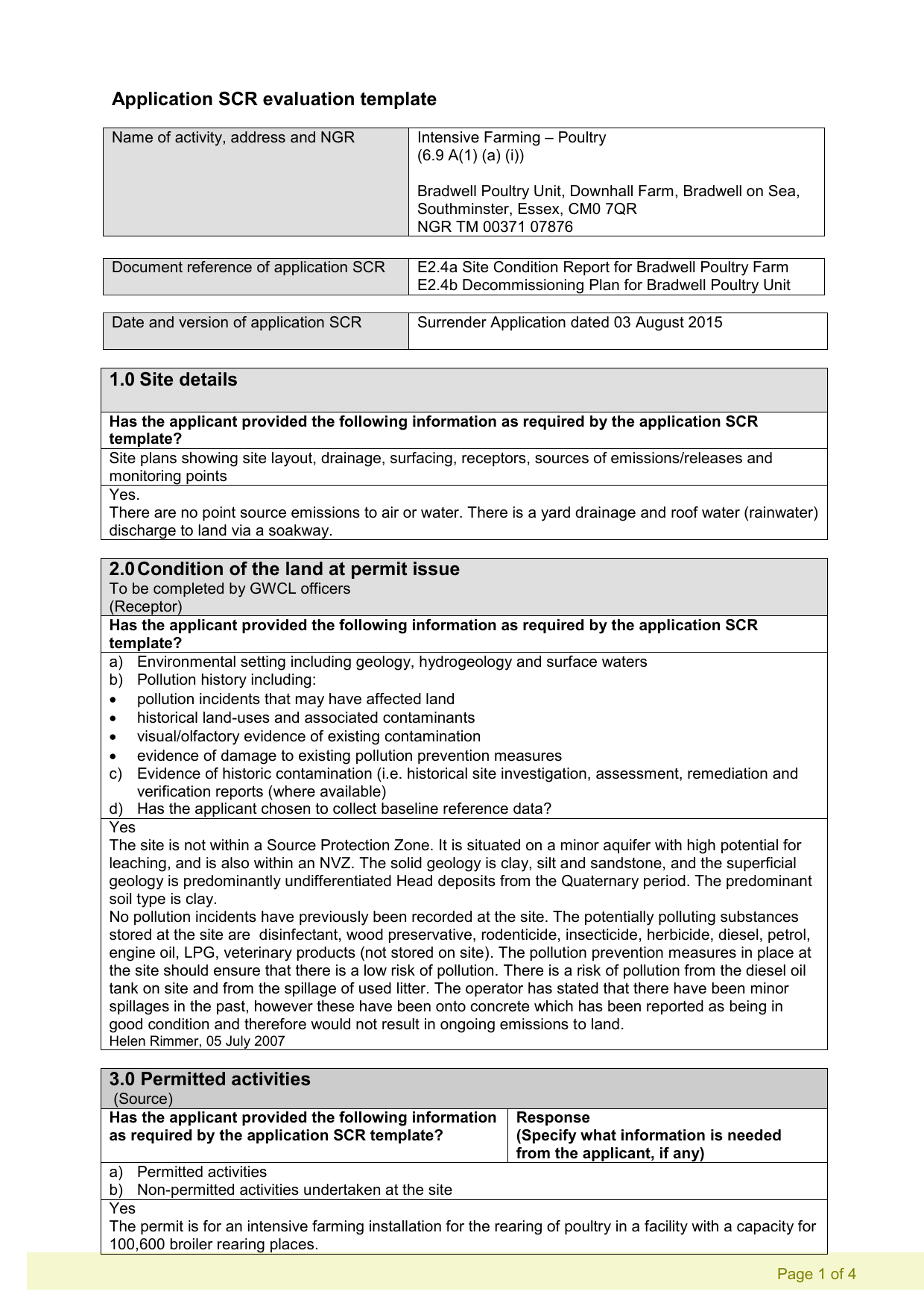 Site condition report evaluation template With Regard To Drainage Report Template