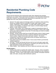 Residential Plumbing Code Requirements