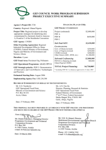 PROJECT EXECUTIVE SUMMARY - Global Environment Facility