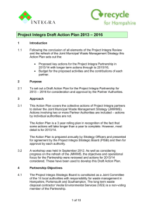 Project Integra Draft Action Plan 2013