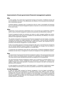 Improvement of local government financial management systems