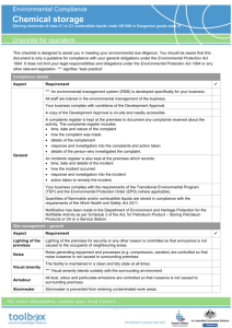 Operator self assessment checklist