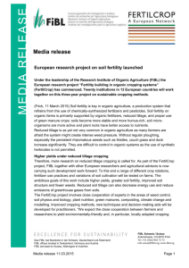 Media release - European research project on soil fertility