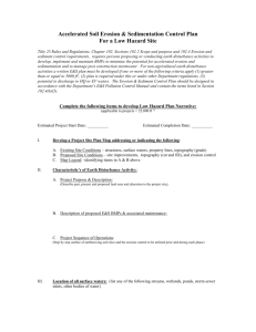 Accelerated Soil Erosion & Sedimentation Control Plan for a Low