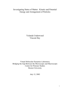 Investigating States of Matter: Kinetic and Potential Energy and