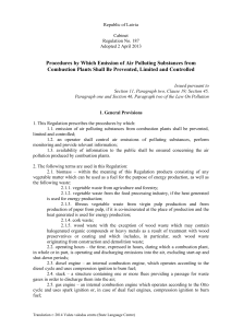 Republic of Latvia Cabinet Regulation No. 187 Adopted 2 April 2013