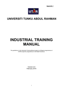 Syllabus for Industrial Training
