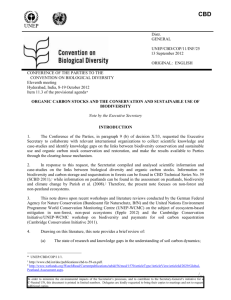 II. Soil Carbon Dynamics - Convention on Biological Diversity