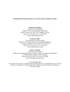 Residential Self-Selection Effects in an Activity Time