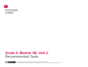 Grade 5 ELA Module 3B, Unit 2, Recommended Texts