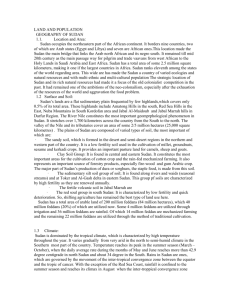 SUDAN LAND AND POPULATION