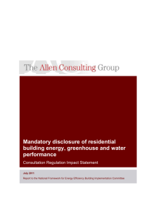 Mandatory disclosure of residential energy, greenhouse and water