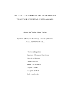 Effect of fire on nitrogen in ecosystems: A meta